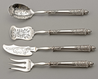 Antique French Silver 4 Piece Hors-D'oeuvre Set - Vital Hygonnet